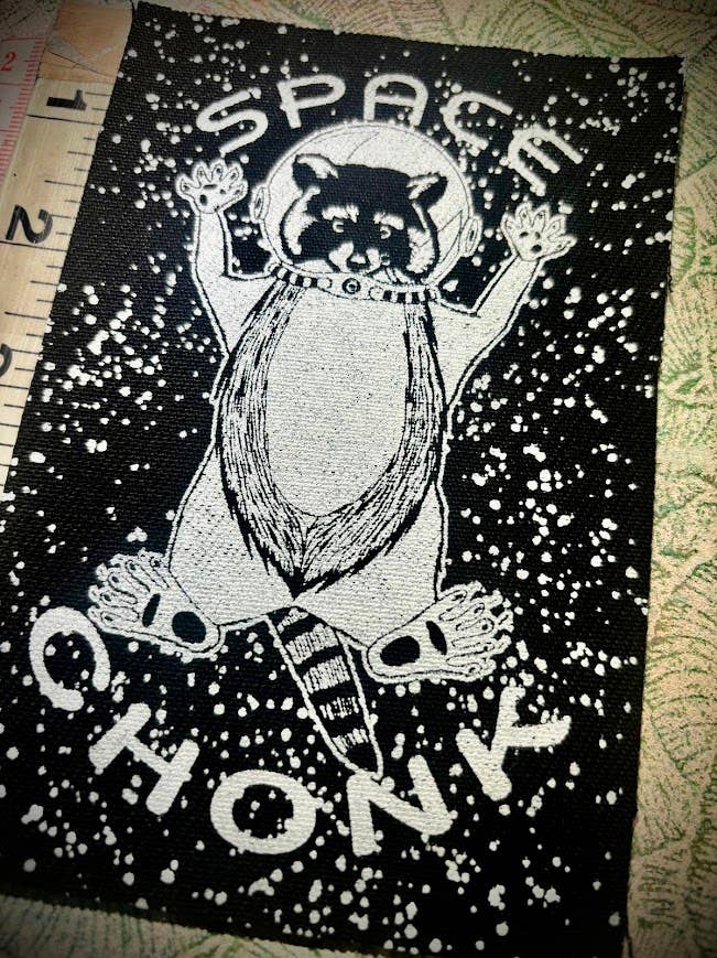 Three Raccoons - Wholesale Patch - Space Chonk, Raccoon space traveler patch.3