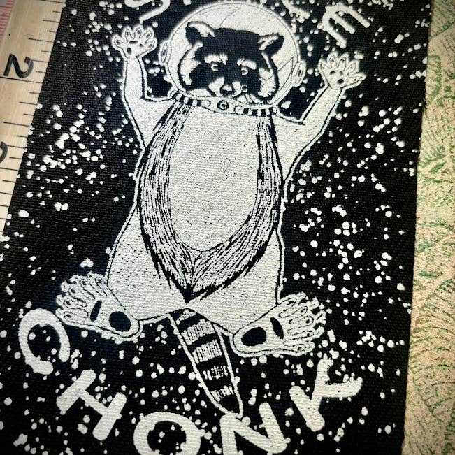 Three Raccoons - Wholesale Patch - Space Chonk, Raccoon space traveler patch.3