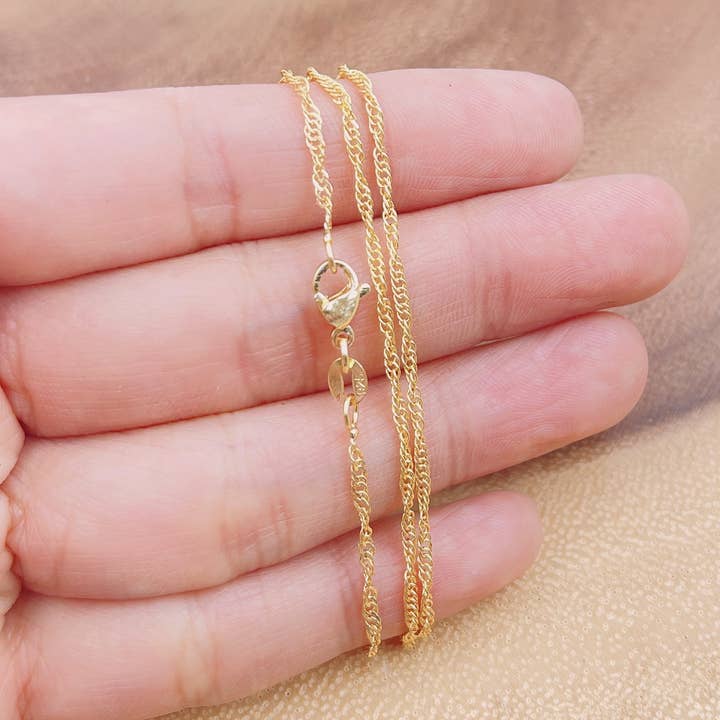 16" Ready to Use Gold Cable Link & Chain Necklace for wholesale by Beads Creation