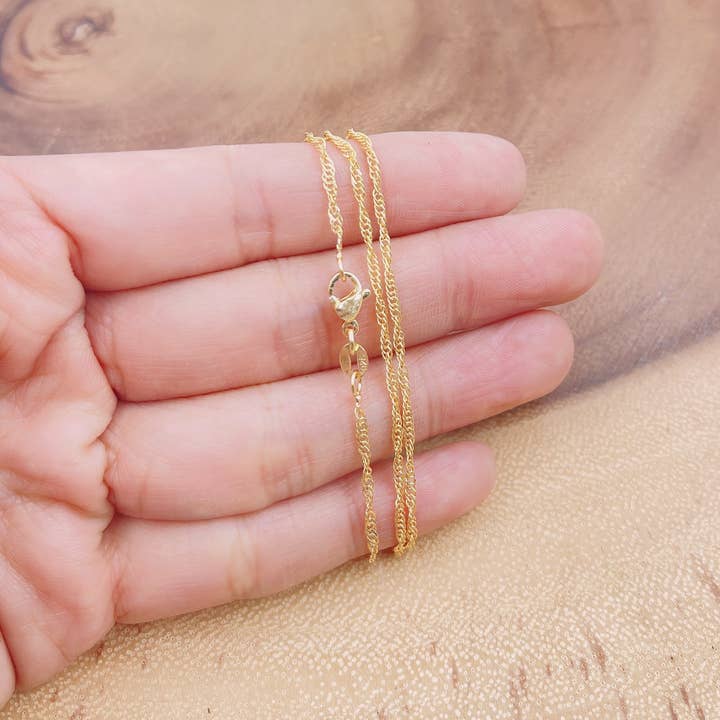Beads Creation - Wholesale Link & Chain Necklace - 16" Ready to Use Gold Cable Link & Chain Necklace