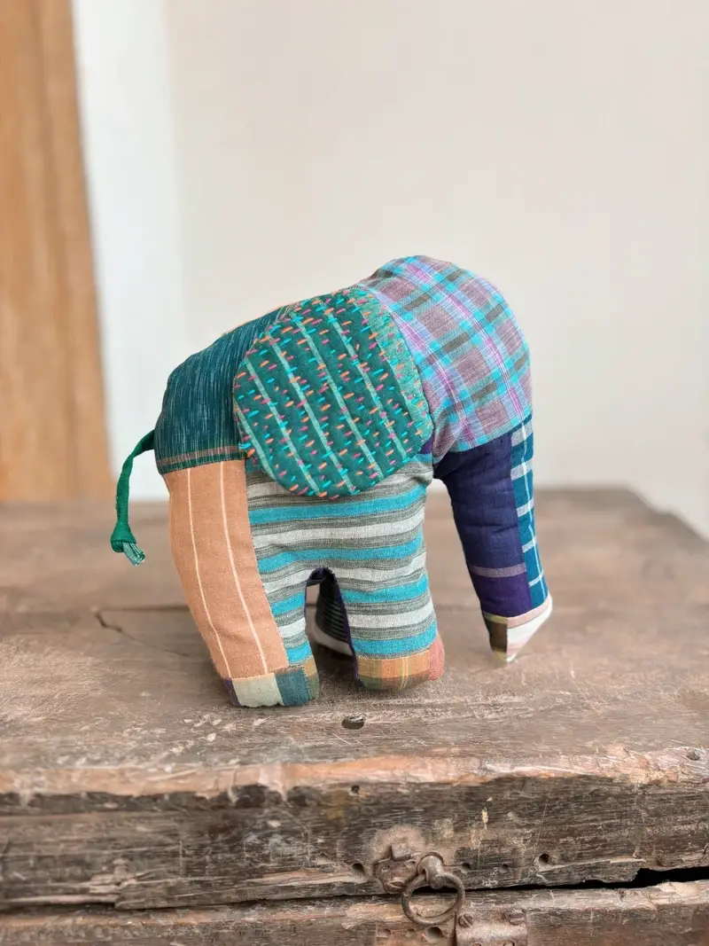 Basha Boutique - Wholesale Stuffed/Plush Toy - Kids & Baby - Stuffed Elephant with Kantha Ears2