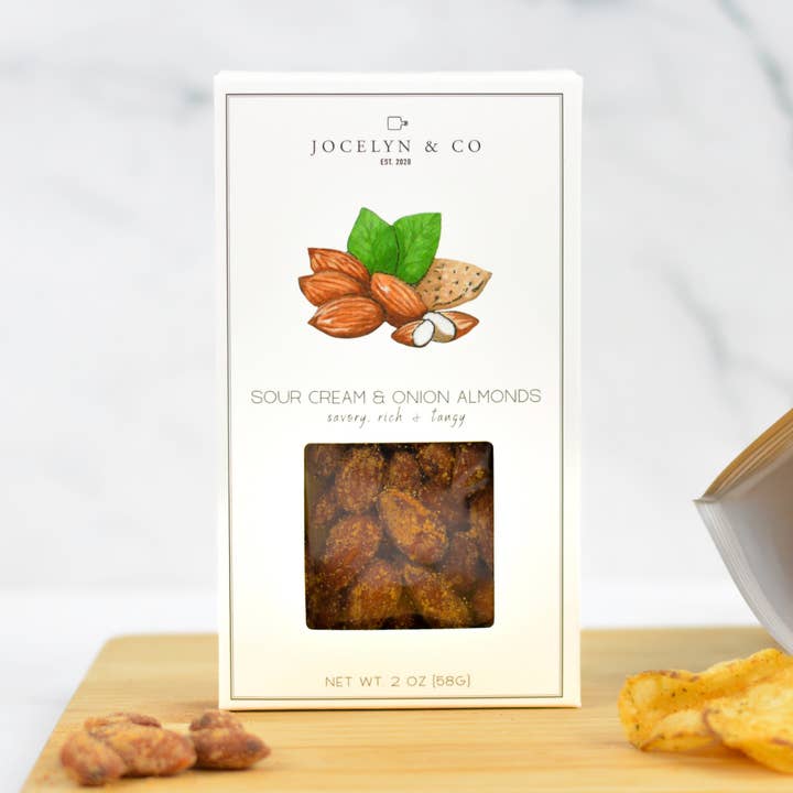 Sour Cream & Onion Almonds for wholesale by Jocelyn & Co