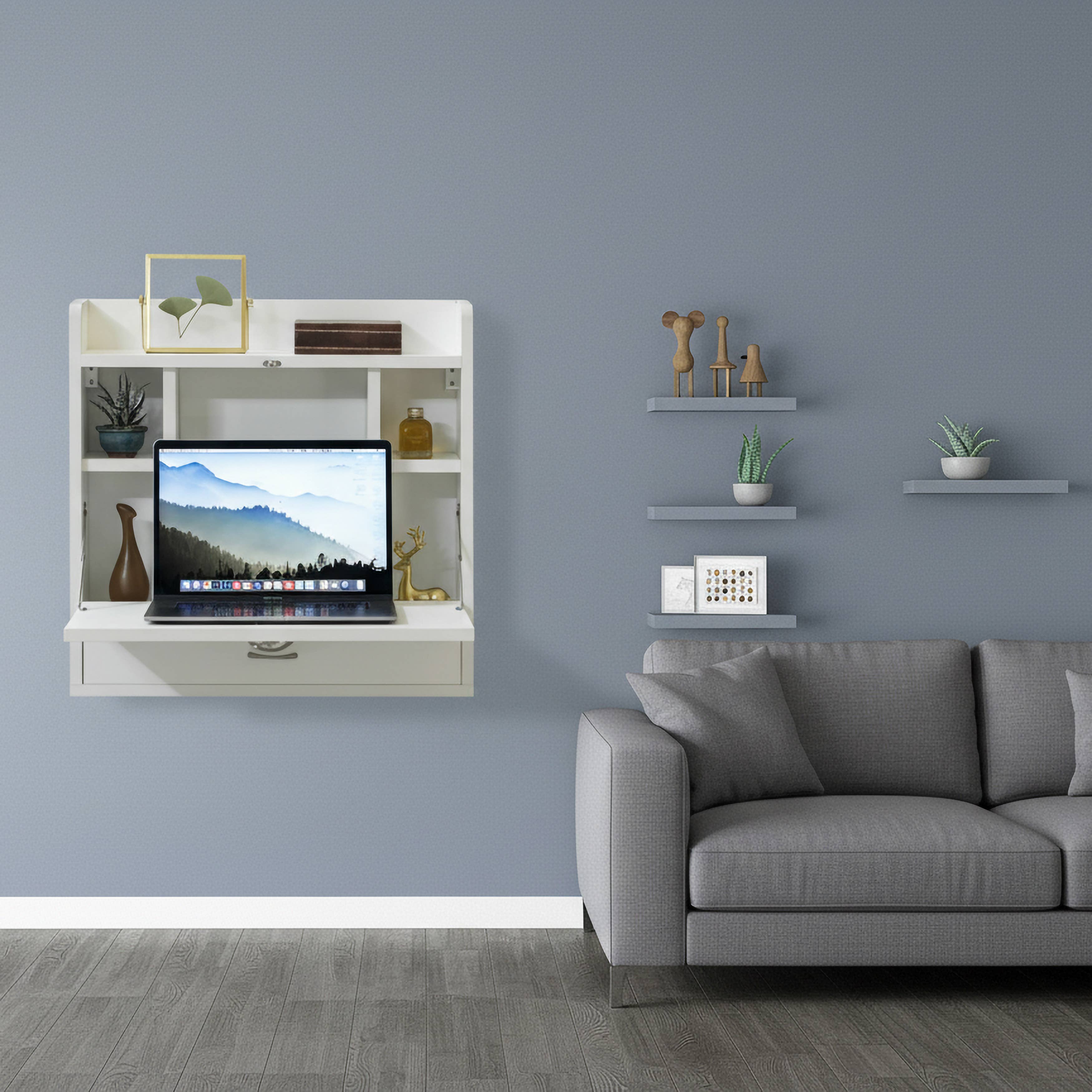 Quickway Imports - Wholesale Desk Organizer - Wall Mount Folding Laptop Writing Computer Storage Desk9