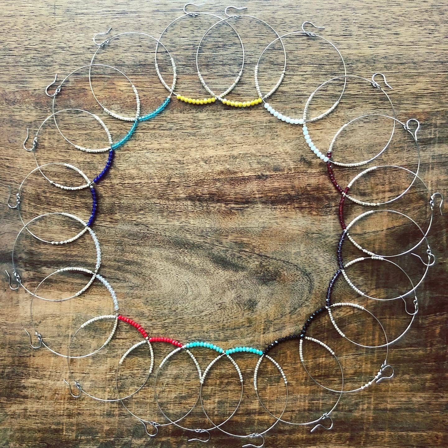 MorninGloria's - Wholesale Hoop Earrings - Crystal Beaded Hoop Earrings27