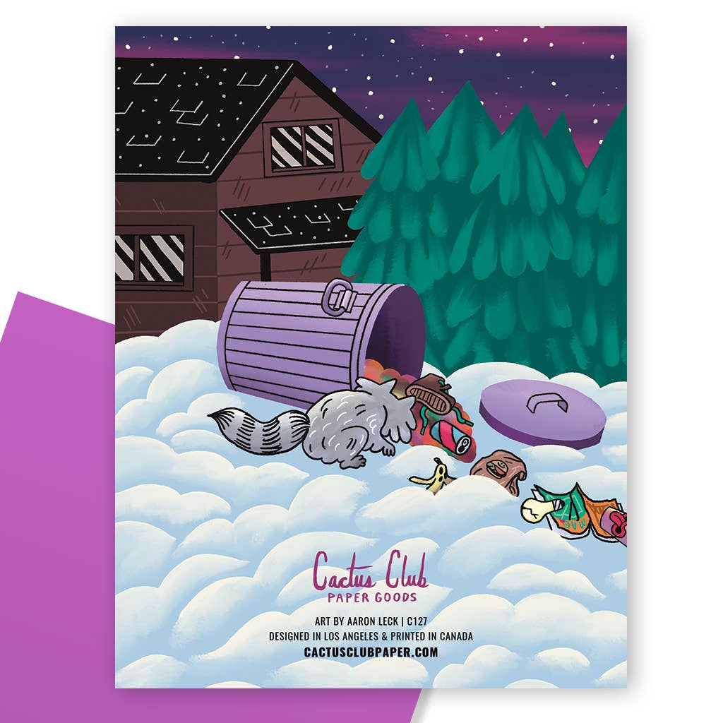 Party Mouse Studio - Vendita all'ingrosso Biglietti di auguri di Natale - Biglietto natalizio Raccoon1