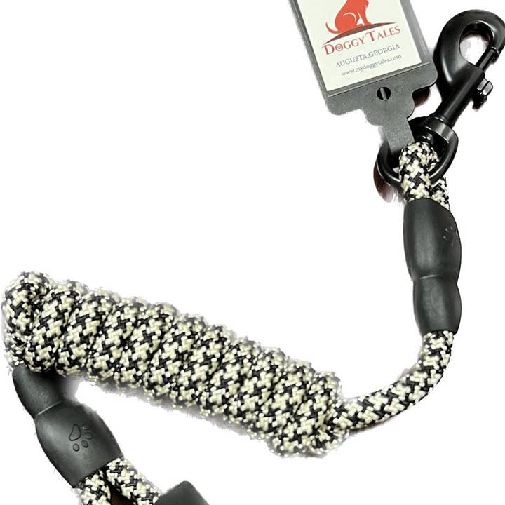 Braided Rope Leash - Black/White for wholesale by DOGGY TALES