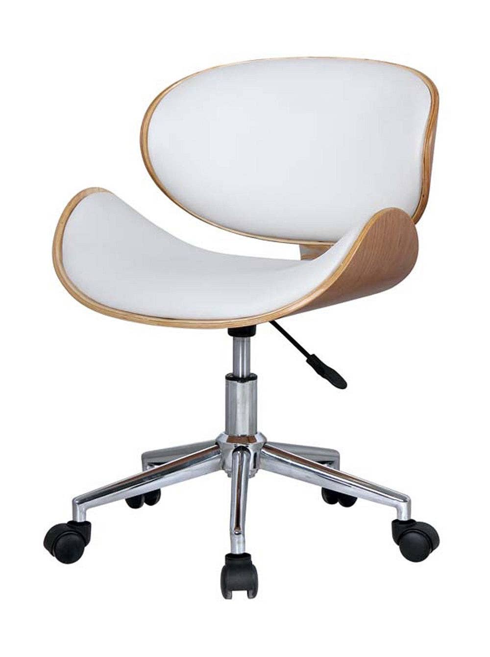 HomeRoots – wholesale Chair – Brown White and Silver Adjustable Height Swivel Rolling Office Chair4