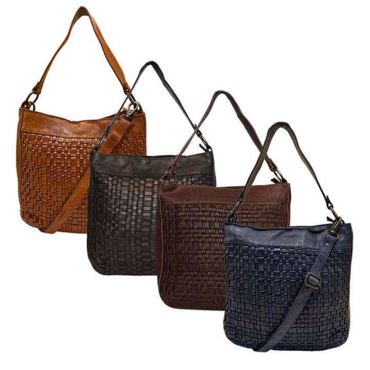 Arrigo Leather Shoulder Bag Made Of Supple Braided Leather for wholesale by Arrigo