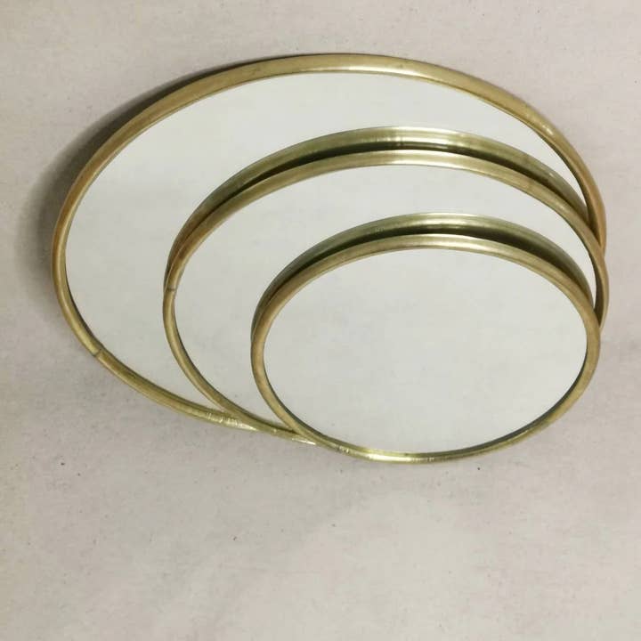 High crafty - Wholesale Wall Mirror - Handmade Moroccan Round Mirror with Golden Brass Frame5