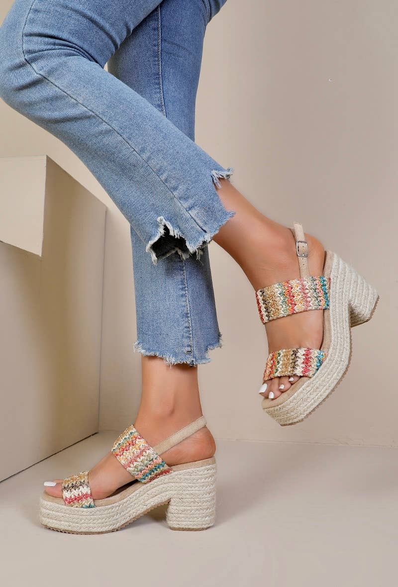 Joia Paris – wholesale Sandaler - Dam – Espadrille kilklackssandaler med justerbara remmar JN-892