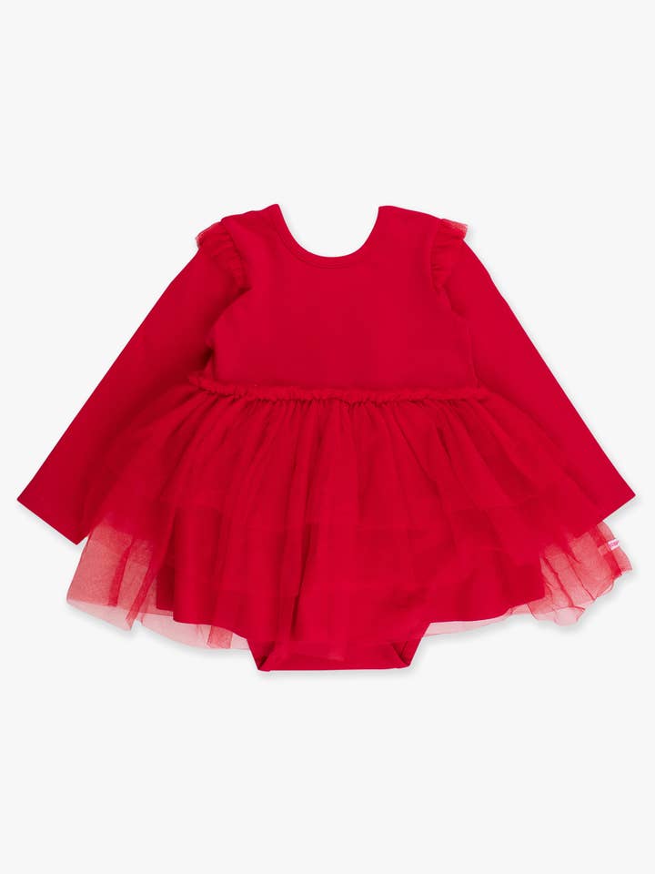 Baby Girls Red Flutter Tulle Long Sleeve Twirl Romper
for wholesale by RuffleButts + RuggedButts