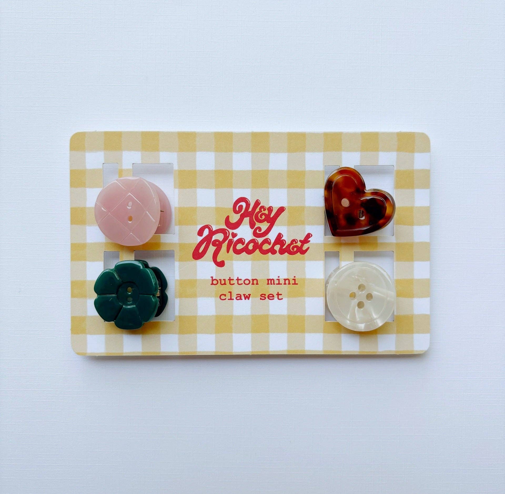 Hey Ricochet - Wholesale Hair Pin - Button Mini Claw Set3