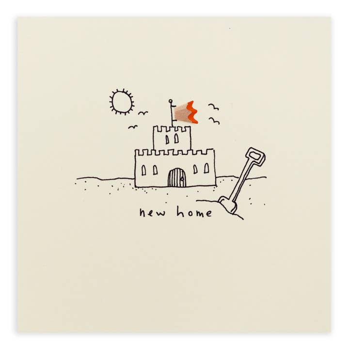 New Home Castle – Handmade UK Greeting Card for wholesale by Ruth Jackson USA