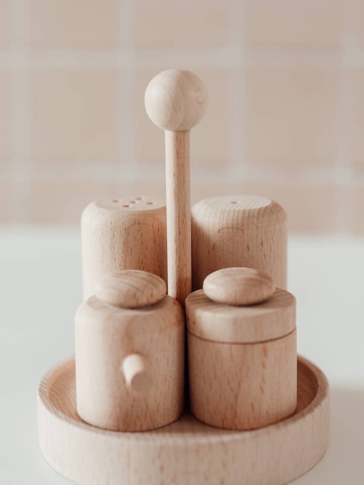 Wooden Salt & Pepper Shakers Set for wholesale by Petit Abode
