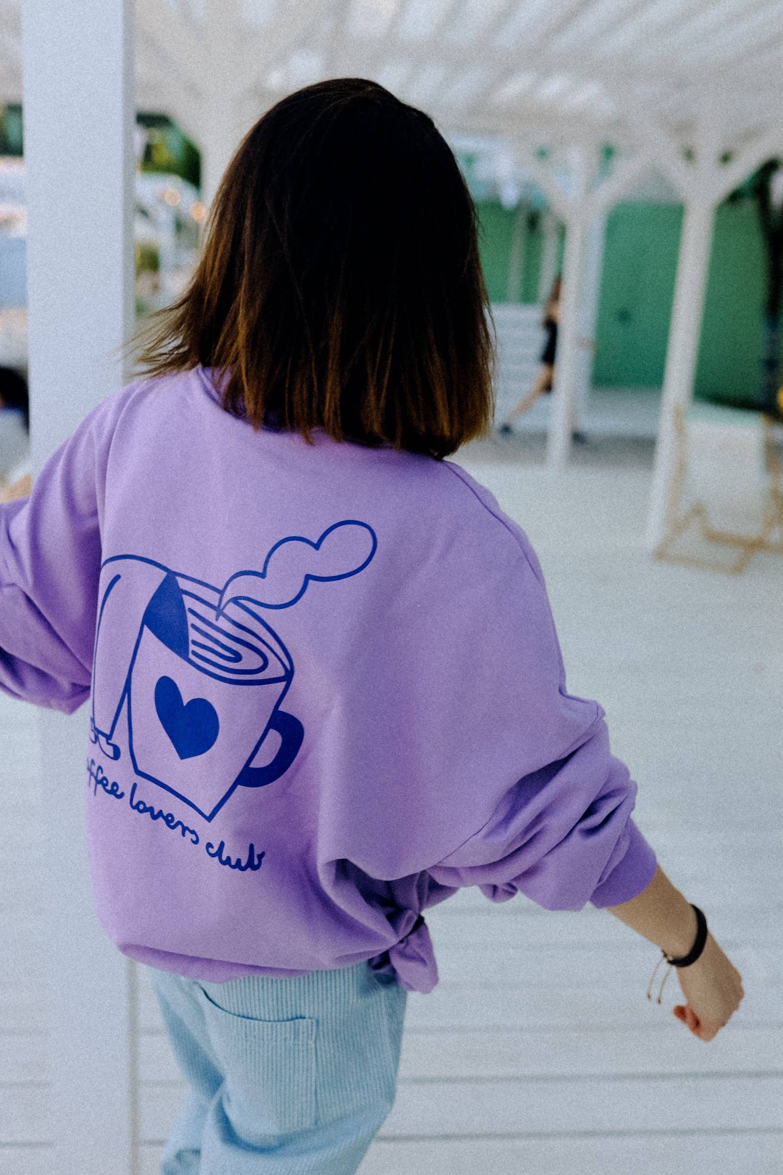 Dont Grow Up - Wholesale Graphic Sweatshirt - Women's - BIG COFFEE LOVER ON PURPLE - SWEATSHIRT (DELIVERY APPROX. 14 DAYS)9
