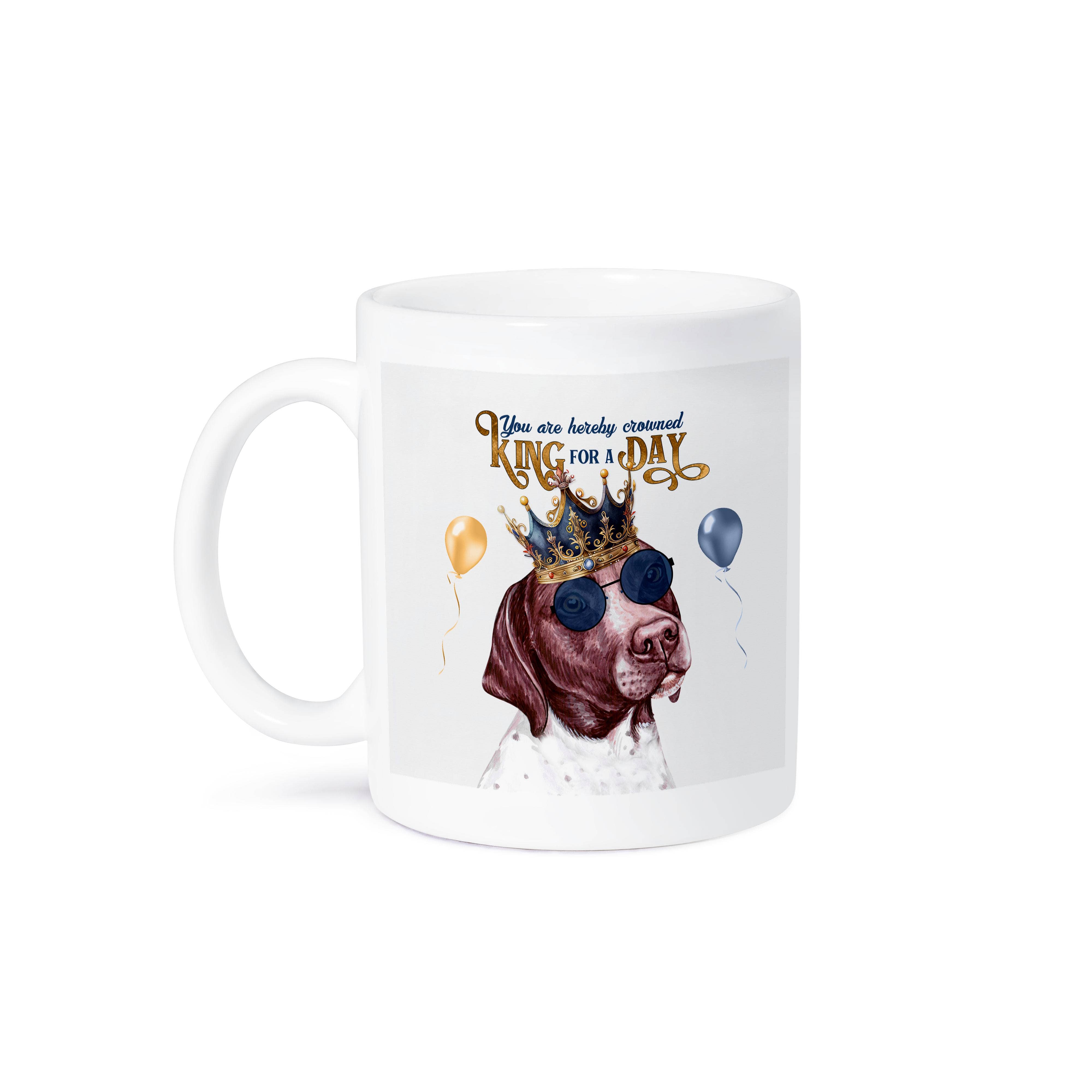 3dRose - Wholesale Coffee Mug - 3dRose, An Adorable German Shorthair Pointer Dog King for a Day Funny, Mug8