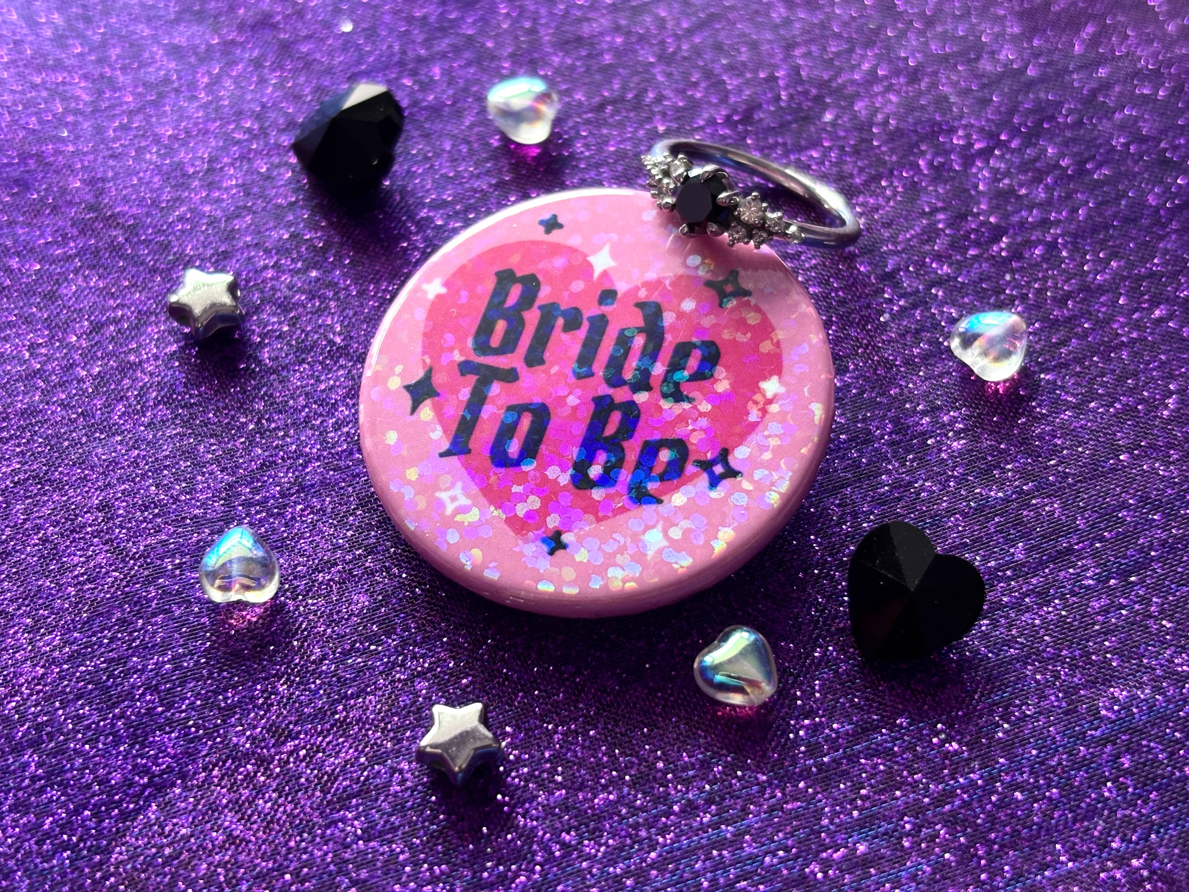 Magical Meow - Wholesale Lapel Pin/Button - Emo Goth Alternative Bridal Party Holographic Badges0