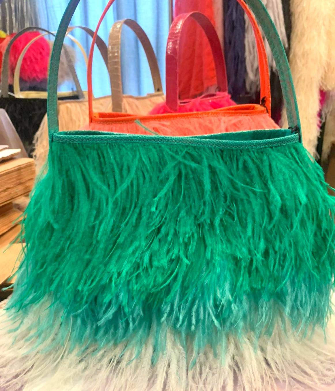 KOLUNTU - Wholesale Tote Bag - Women's - Shayleen Ostrich Feather TOTE6