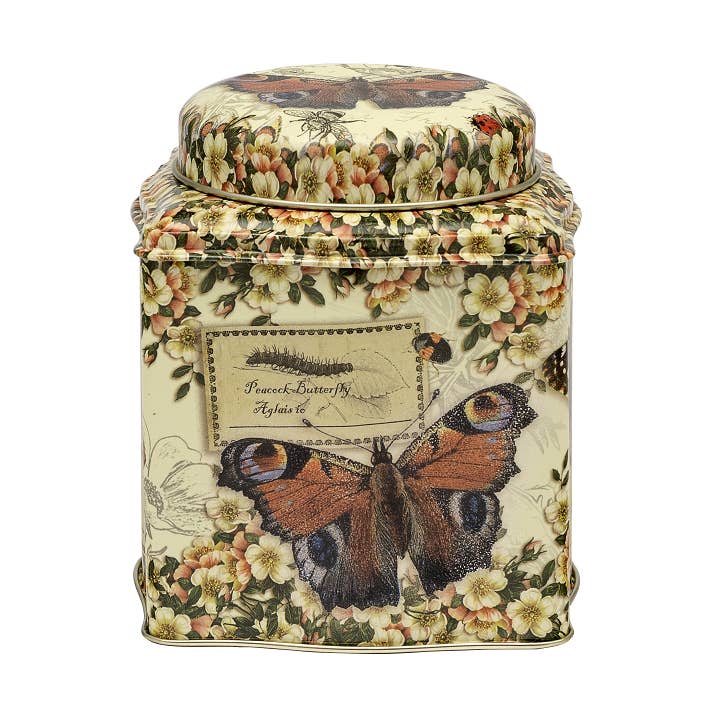 200g metal tea box - Nostalgia (Vintage Butterflies) for wholesale by Maison Royal Garden