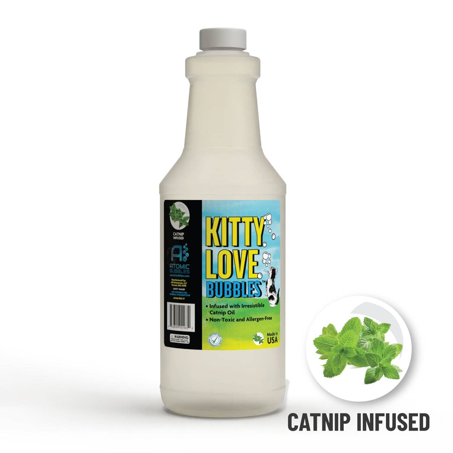 Atomic Bubbles - Wholesale Pet Toy - Cat - Kitty Love® - Catnip Infused Bubbles  - 32 oz0
