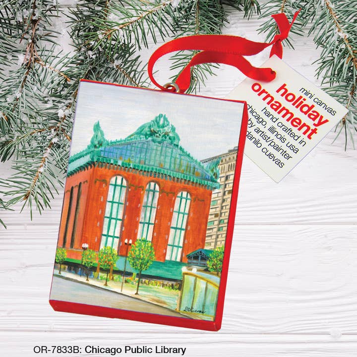 Biblioteca Pública de Chicago, Ornamento (OR-7833B) para venta al por mayor de Printed Canvas