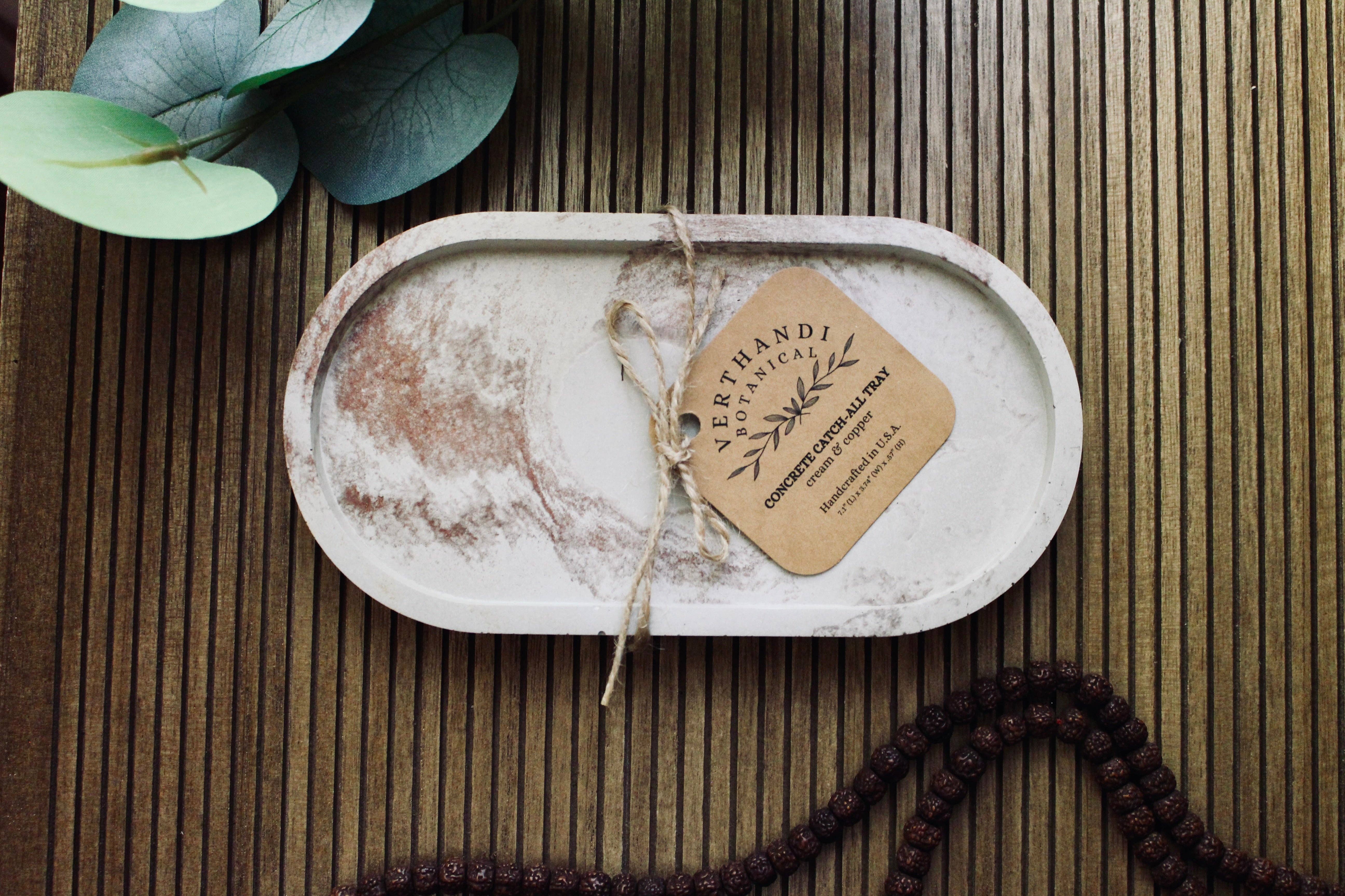 Verthandi Botanical - Wholesale Decorative Tray - CONCRETE OVAL TRAY12