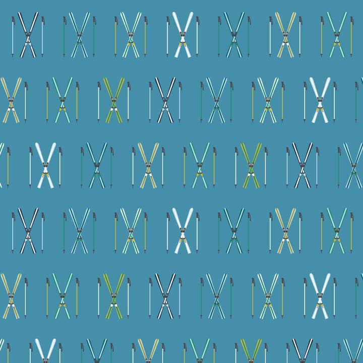 REVEL & Co. - Wholesale Flat Wrap - Skis Wrapping Paper Sheet1