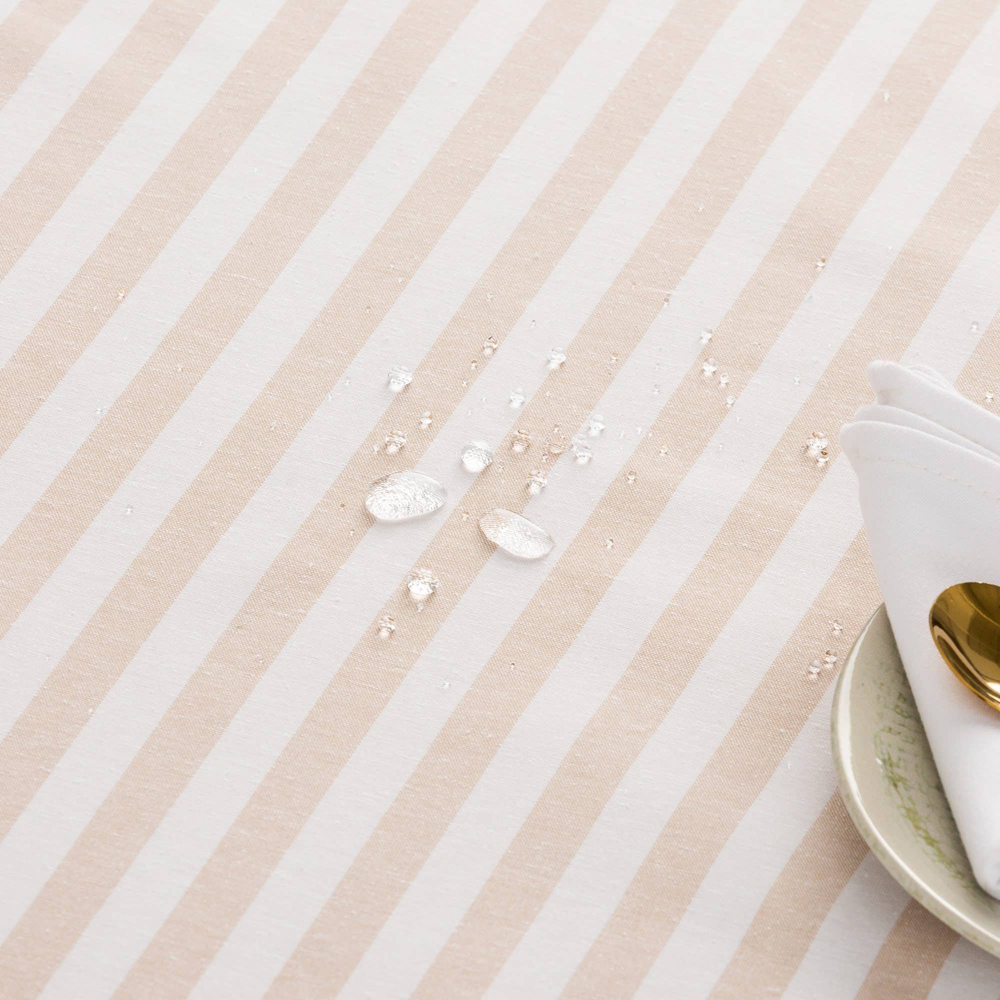 GAMUSI - Wholesale Tablecloth - Stain-resistant cotton tablecloth fabric feel stripes ALMA11