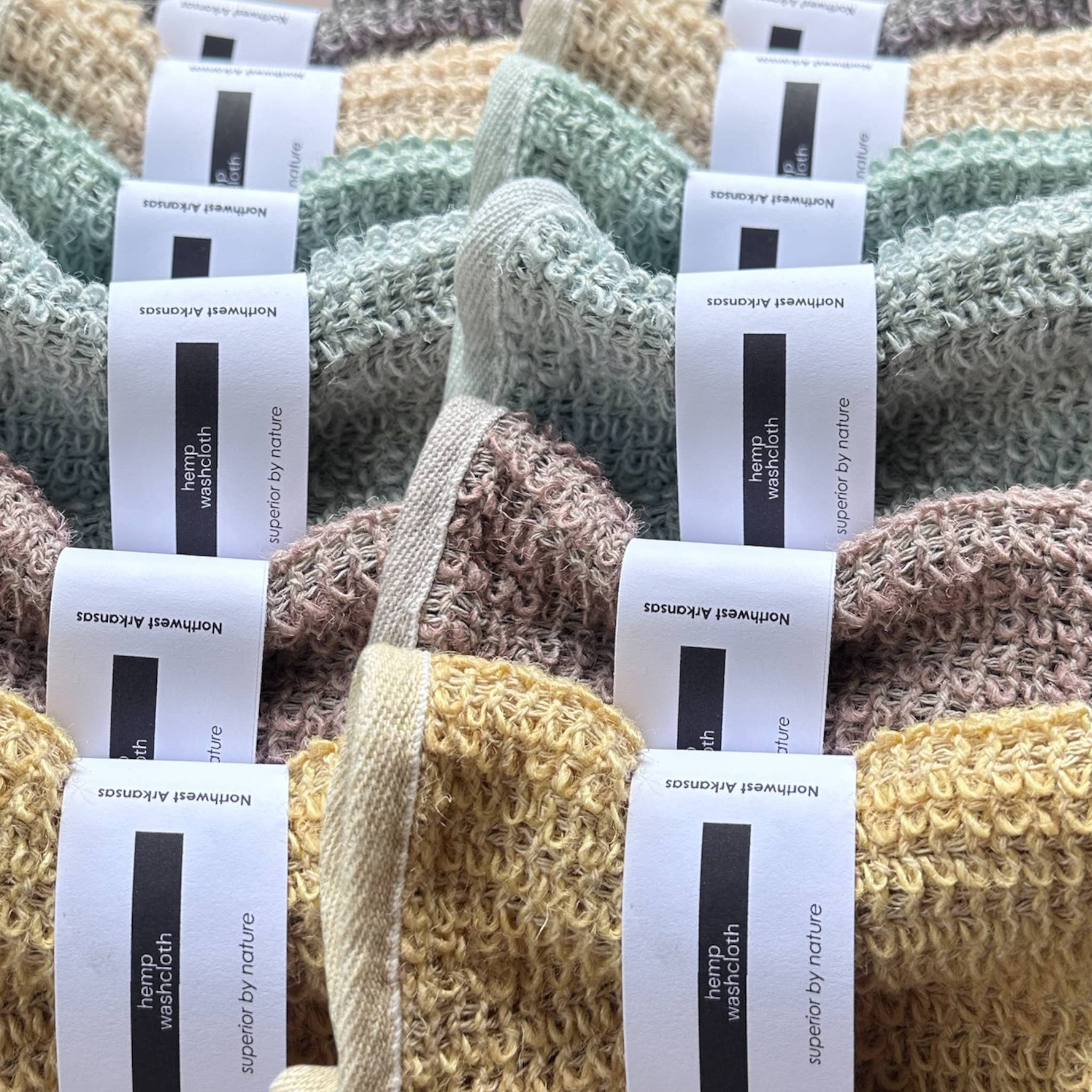 Earthcraft Home Co - Wholesale Wash Cloth - Earthtone Set of 6 Hand-Dyed Hemp Exfoliating Washcloths 1