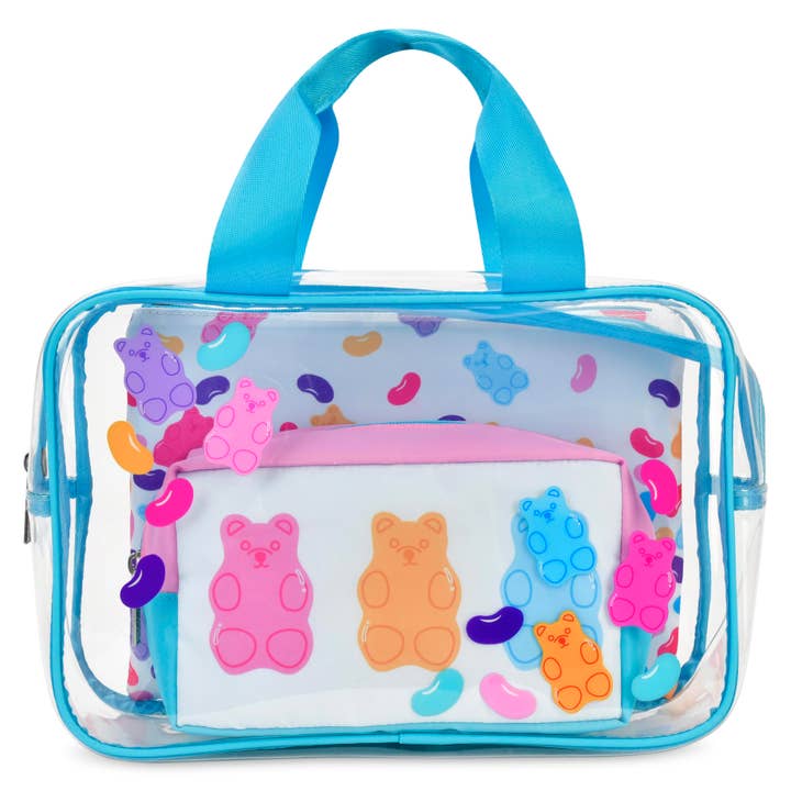 Iscream - Wholesale Makeup/Cosmetic Bag - JELLY BEARS COSMETIC BAG TRIO