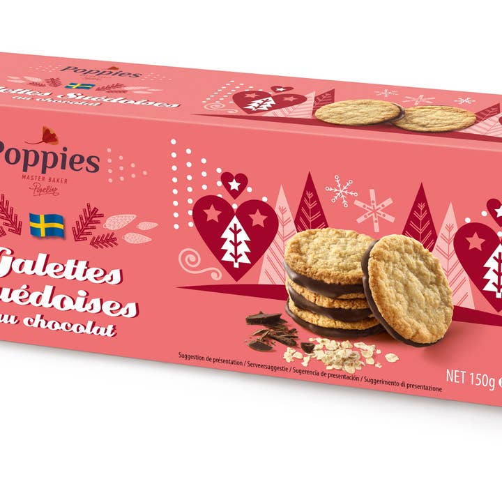 Gourmandise - Venta al por mayor Galletas - Galletas crujientes de avena y chocolate Poppies 150 g.