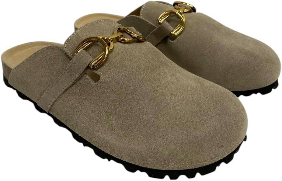 OOG - Wholesale Slippers - Women's - OS1819 Khaki OOG Damen Leder Hausschuhe Slipper Clogs2