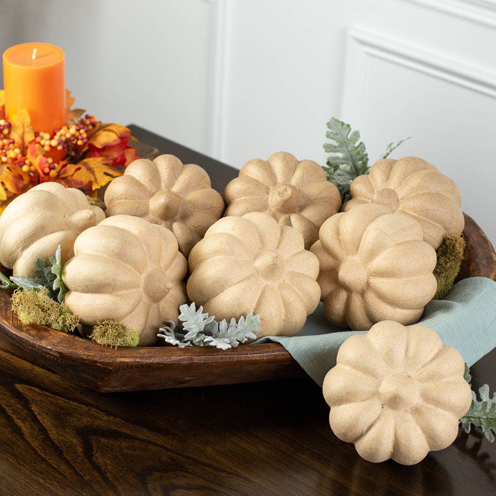 Factory Direct Craft – wholesale Papier maché – Pappersmaché Pumpa - 3-1/2" H x 4-1/2" Dia.5