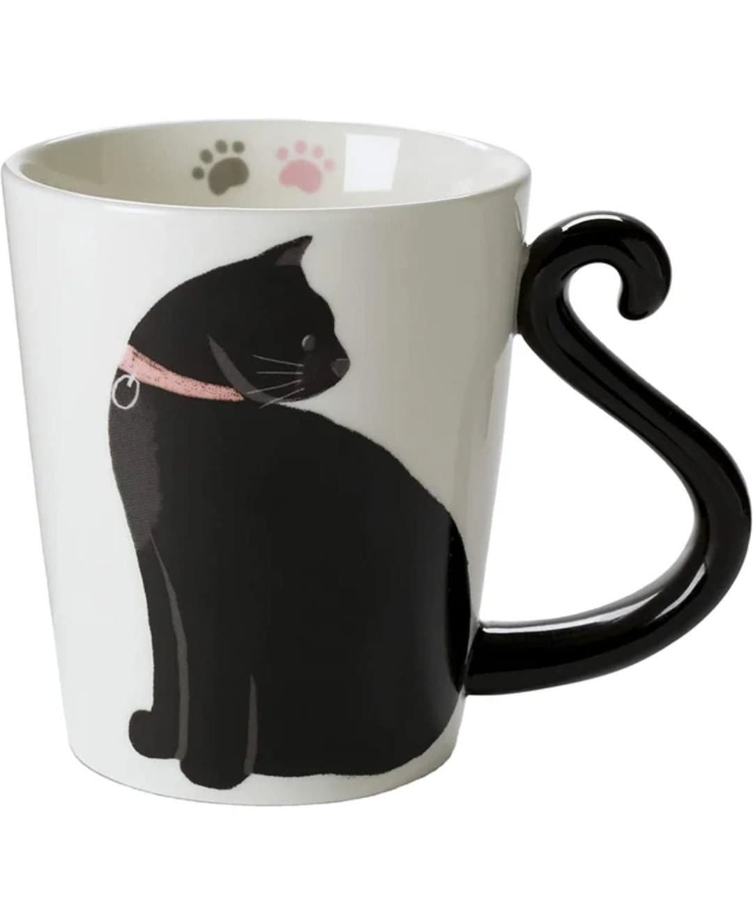Green Pastures Wholesale - Vendita all'ingrosso Tazza - Tazza da caffè in ceramica con manico a coda di gatto nero5