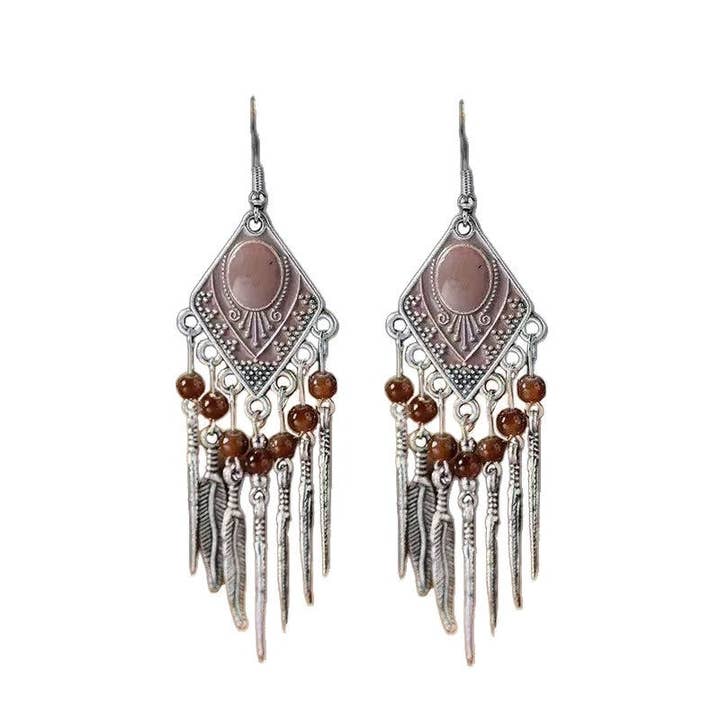 Bohemian Geometric Leaf Earrings for wholesale by FurDecoration