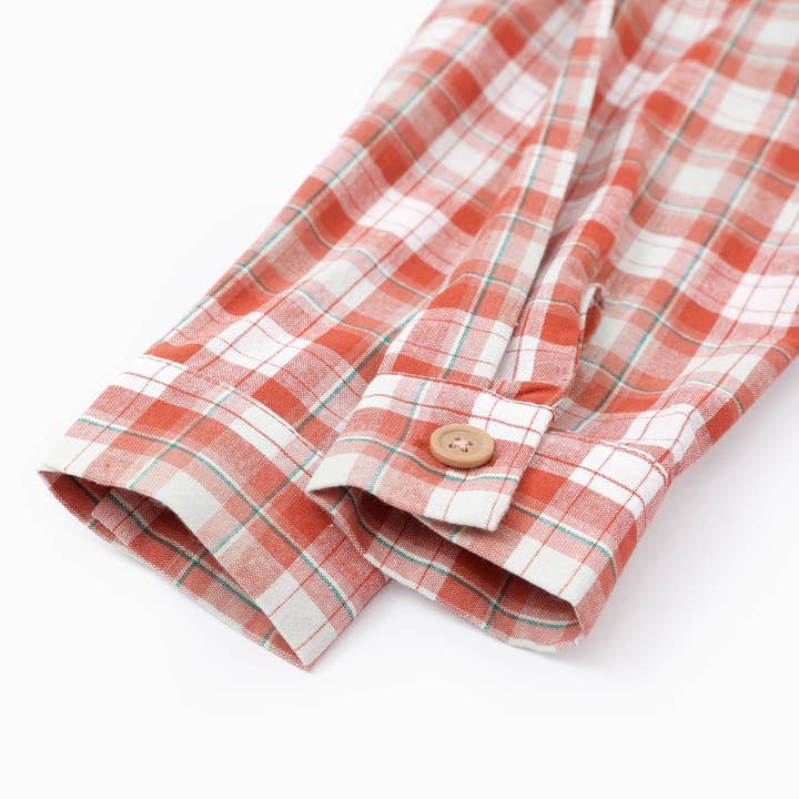 Orange Family Matching Plaid Shirt or Shirred Bodice Tiered Dress for wholesale on Faire12