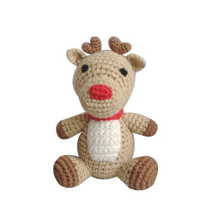 Reindeer Hand-Crochet Rattle for wholesale by Petit Ami & Zubels