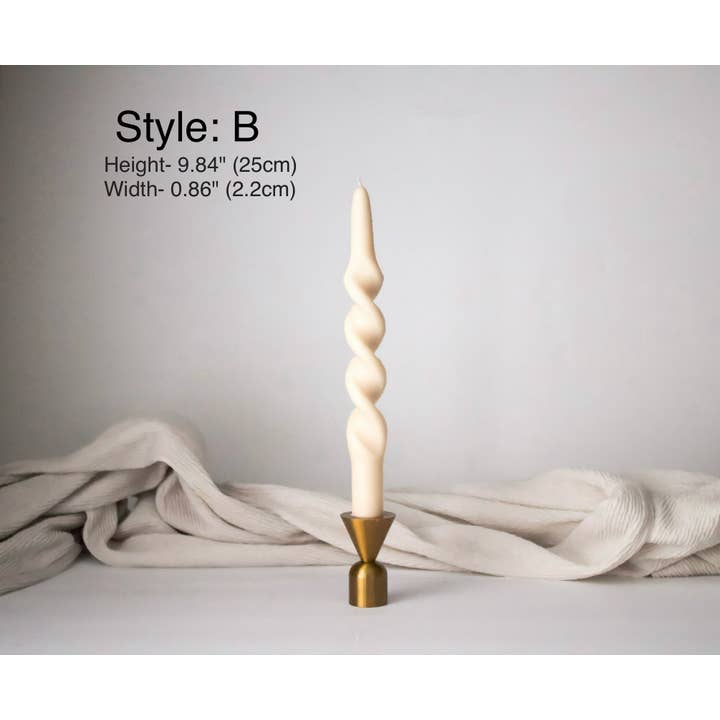 MarneyAsh - Wholesale Tapered candle/candlestick - Spiral Taper Candlesticks, Modern Soy Beeswax Taper Candles3