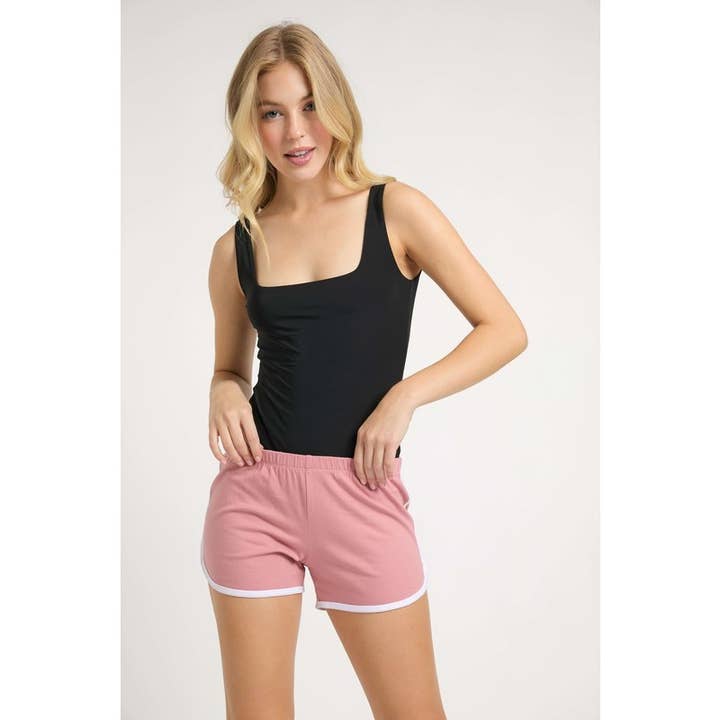Popular 21 - Wholesale Shorts - Women's - Cotton Contrast Athletic Casual Mini Shorts 1