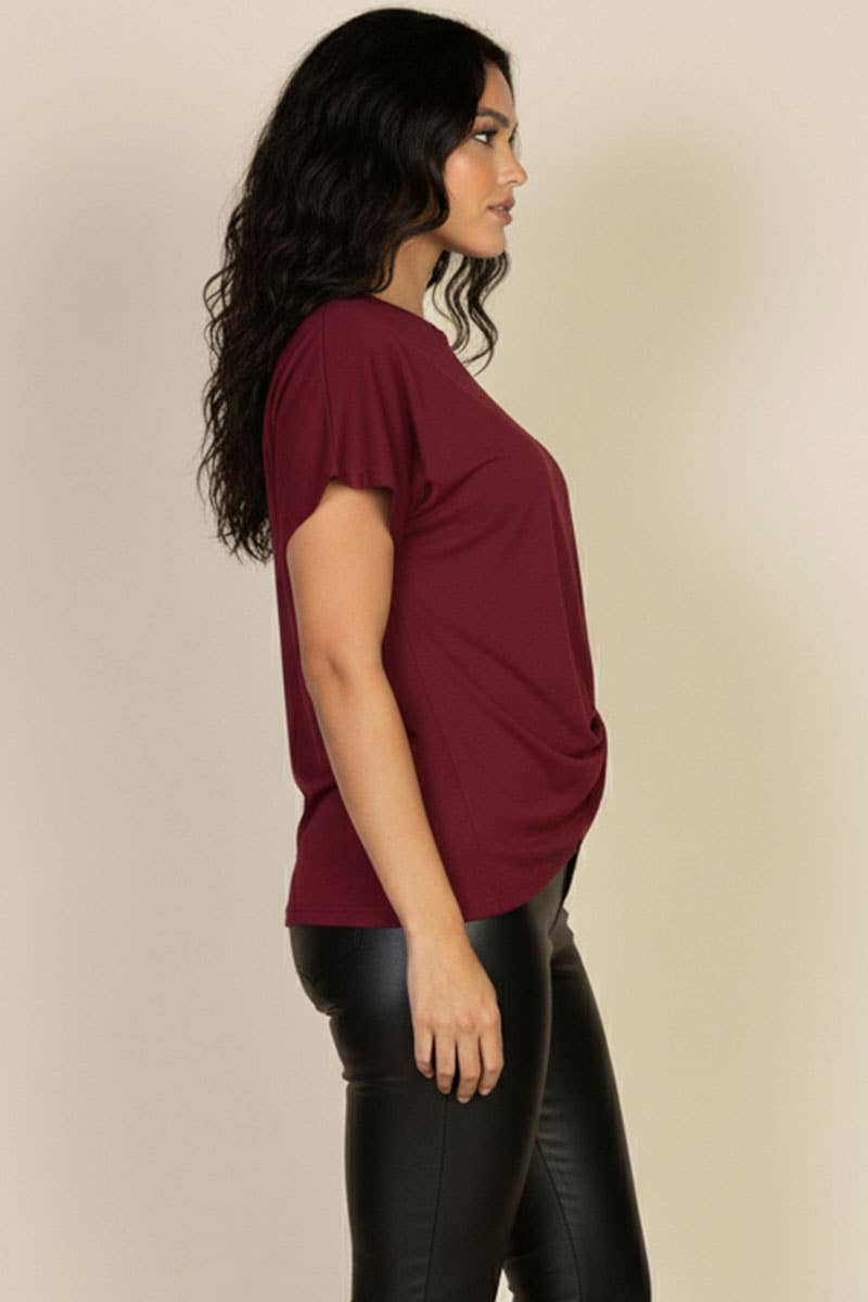 CAPELLA APPAREL – wholesale T-shirt – women's – Batwing Sleeve Twist Front Tee4