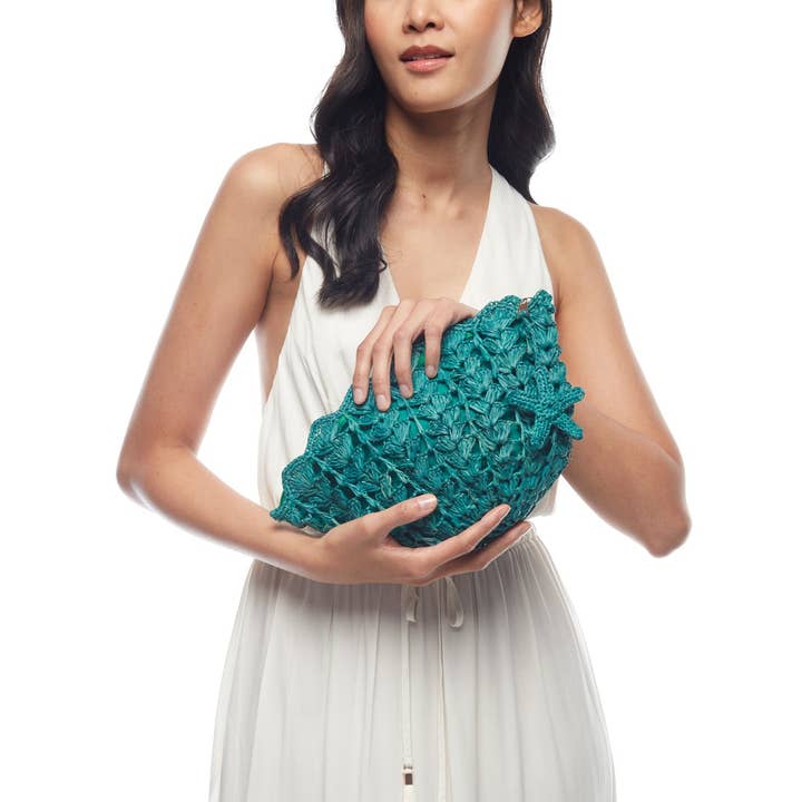 Mar Y Sol - Vendita all'ingrosso Pochette - Donna - Clutch Shelley a ventaglio in rafia lavorata all’uncinetto7