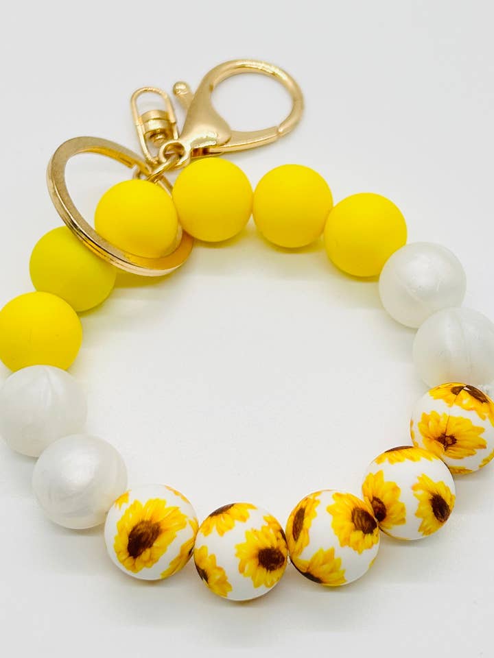 Porte-clés en perles Sunflower Fields pour la vente par Sidekick Keychain Supply