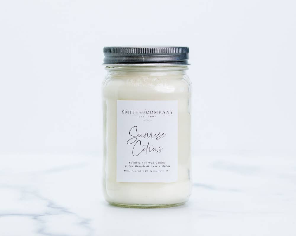 Smith and Company Candles - Vente Bougie en bocal - Sunrise Citrus | Bougie Mason Jar