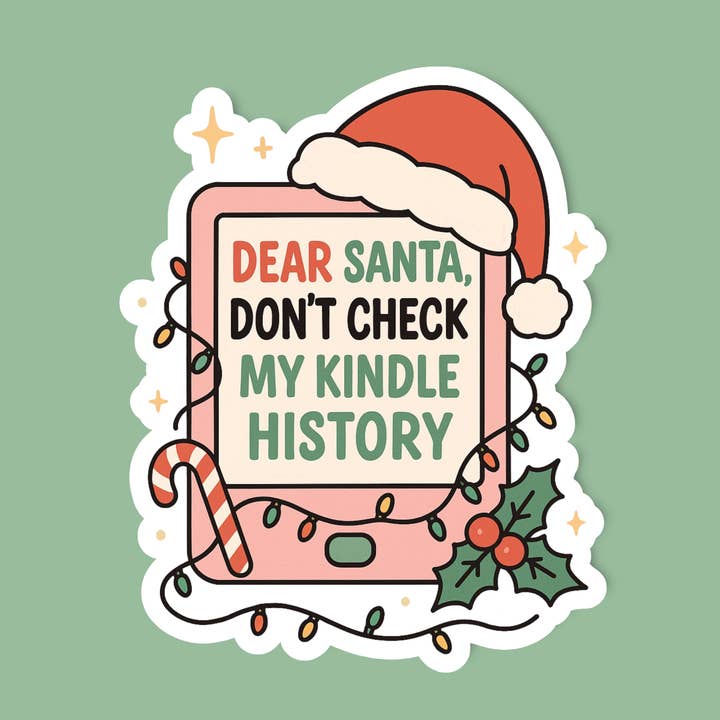 Holiday sticker, Bookish sticker, Christmas smut sticker for wholesale by Radical Buttons