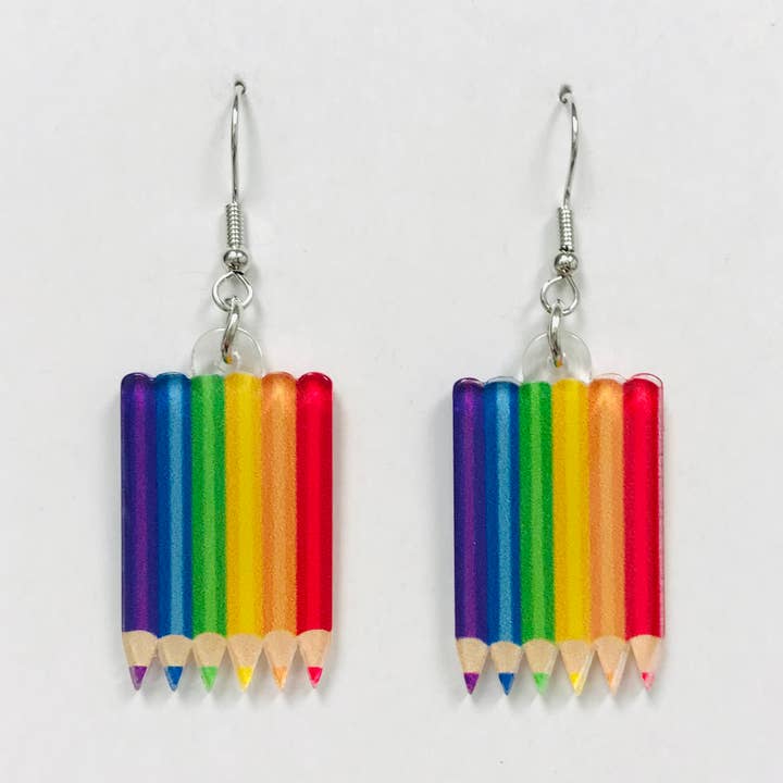 SimpleNGreat - Wholesale Dangle earrings - Acrylic Crayon Teacher Earrings0