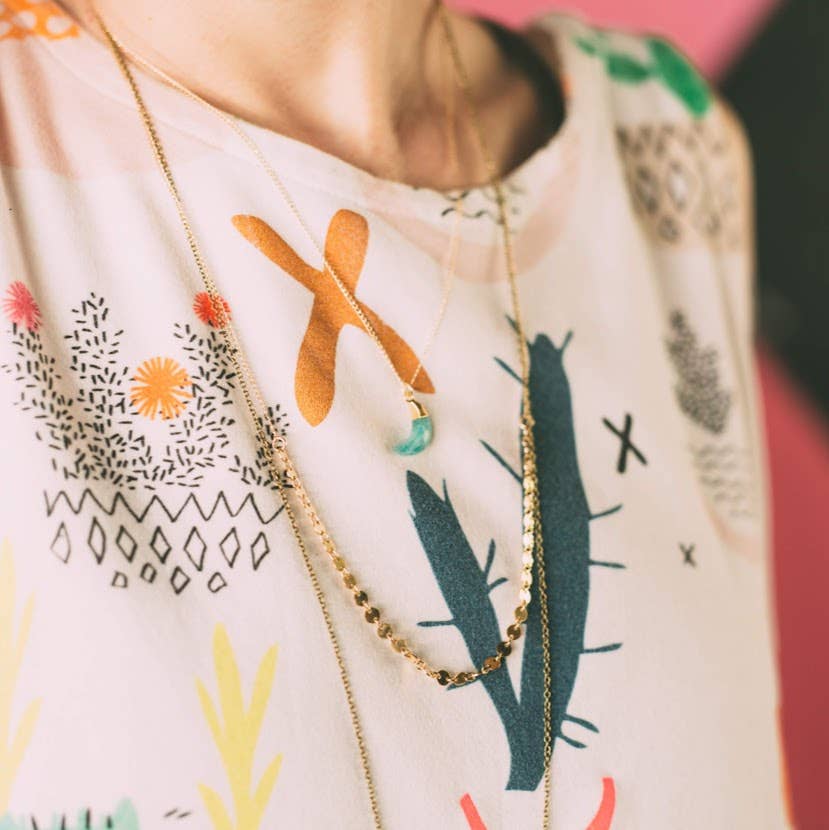 Crafts & Love - Wholesale Pendant/Charm Necklace - Moon Bezel Necklace5