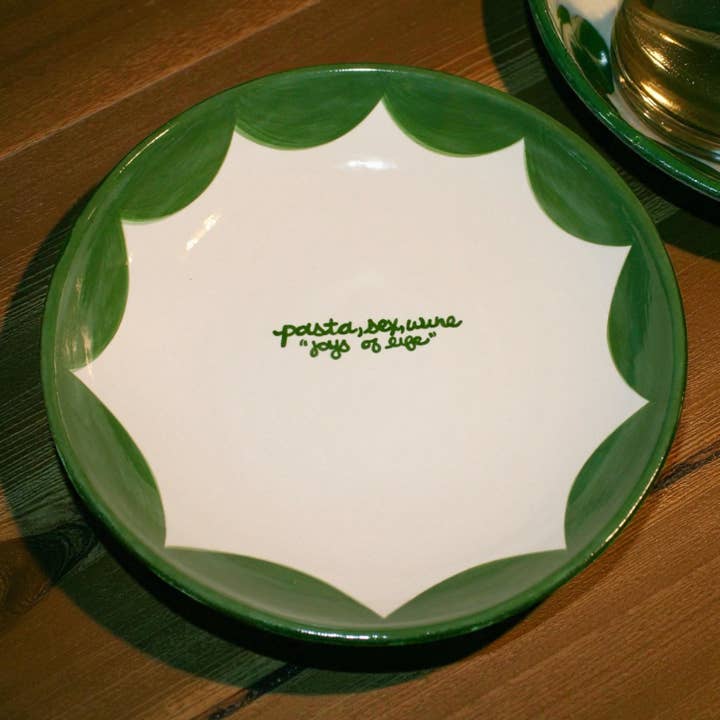 Hand-painted Family Style "joys of life" Pasta Bowl for wholesale by Caitlin Rounds Antiques