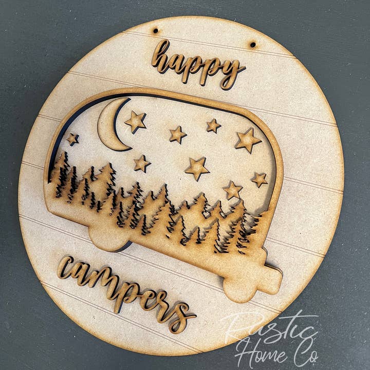 Rustic Home Co LLC – Engroshandel DIY-hobbysæt – Skilt, camping runde, dørbøjle, håndværkssæt,2