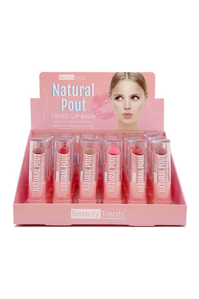 PINEAPPLE Beauty - Wholesale Lip Balm - Beauty Treats 612 Natural Pout Tinted Lip Balm - 24pc1