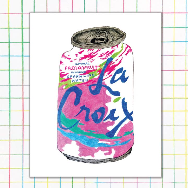 Impresión de fruta de la pasión La Croix para venta al por mayor de Middle Sister Card Co.